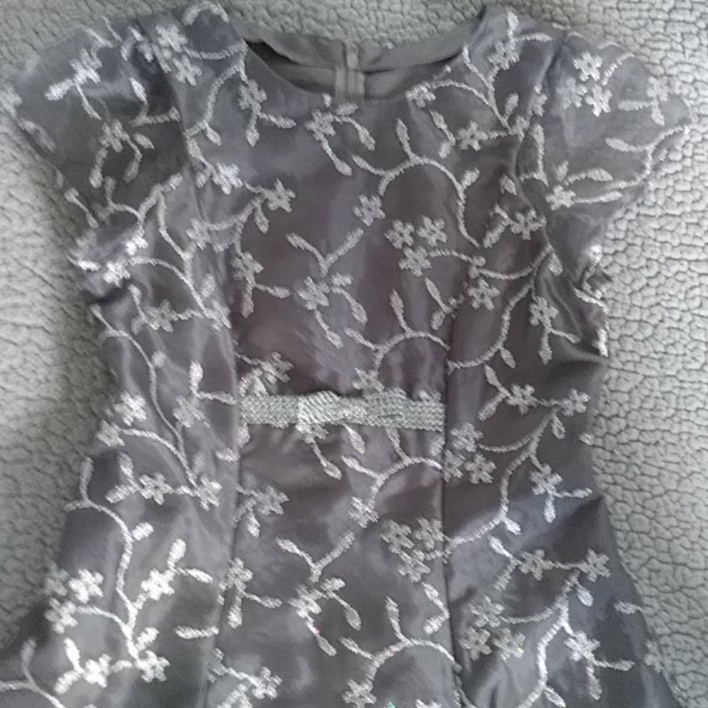 Silver embroidered formal dress - Picture 2 of 2